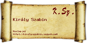 Király Szabin névjegykártya